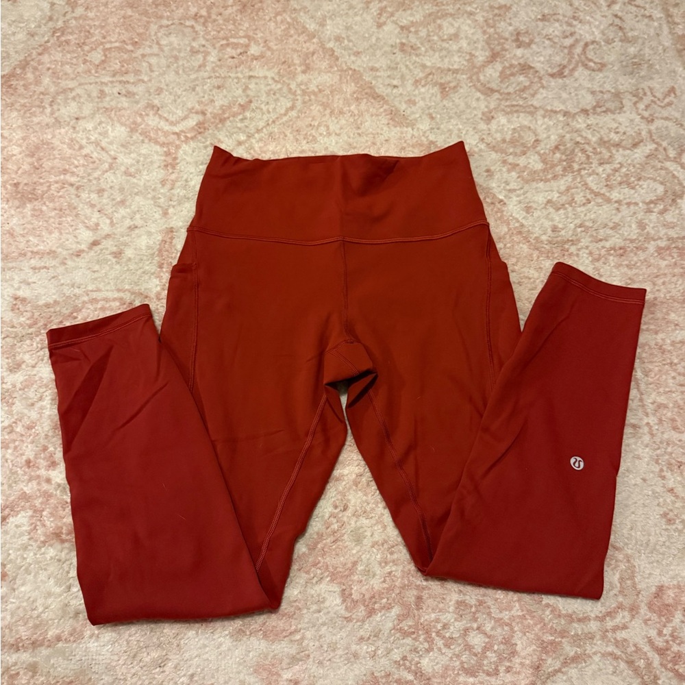 Red High-Waisted Leggings